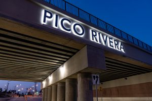 Image of Pico Rivera Durfee Underpass at night