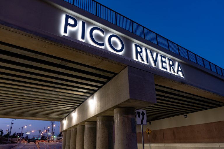 Image of Pico Rivera Durfee Underpass at night