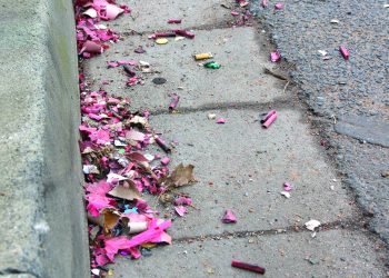 Fireworks Fallout in Gutter