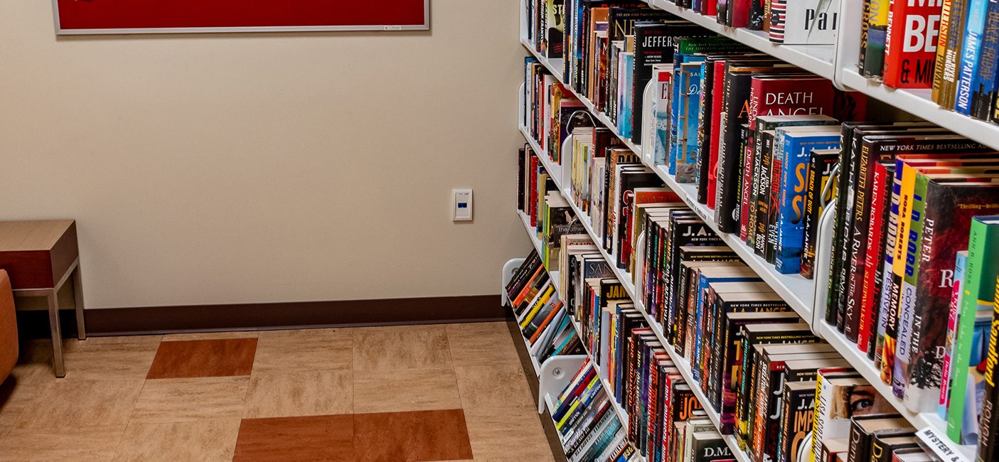 Friends of the library bookshelf
