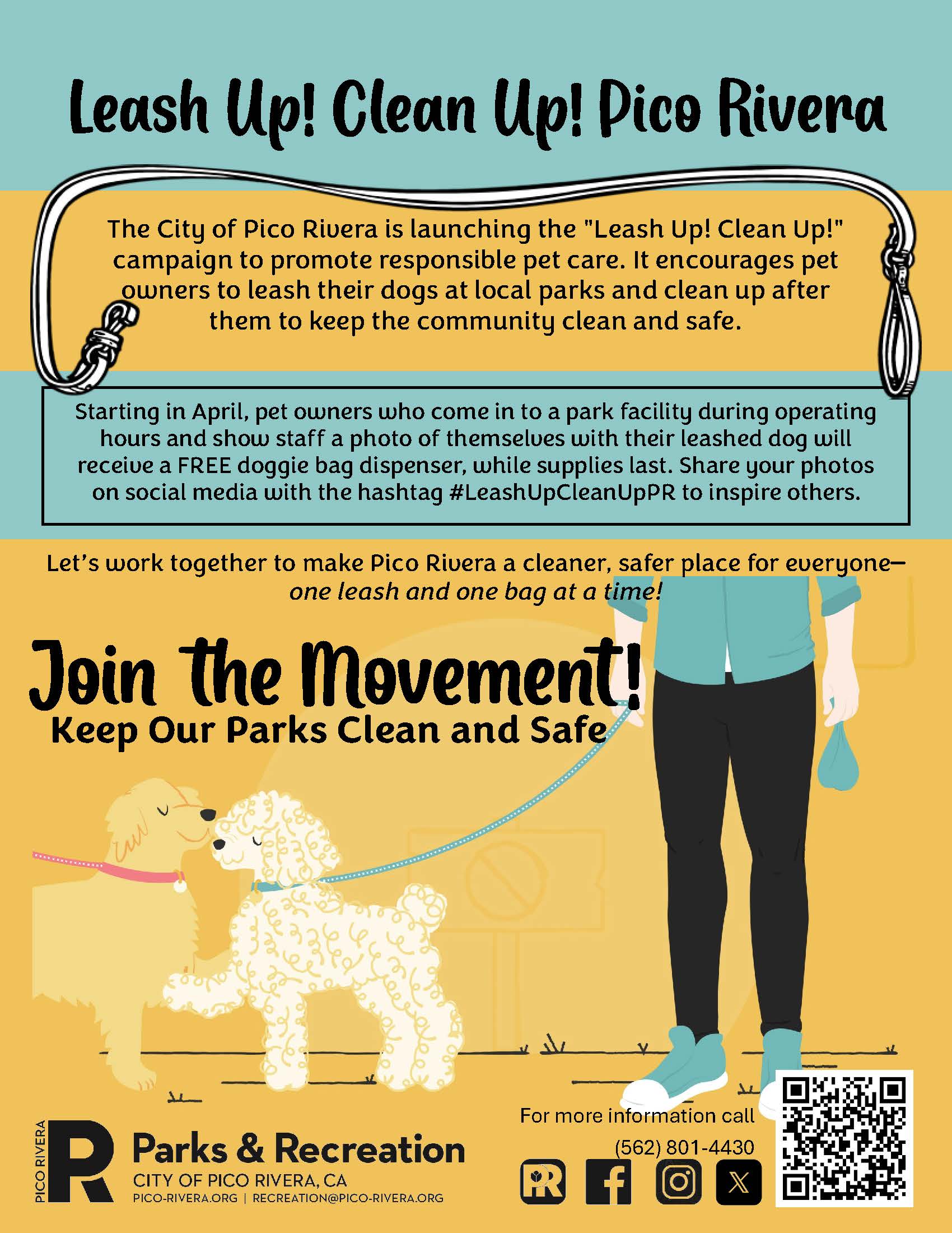Leash Up Keep Our Parks clean and safe campaign