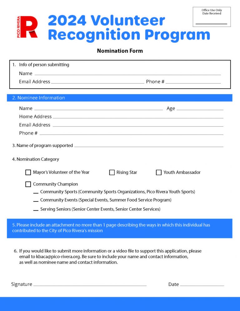 Volunteer form flyer