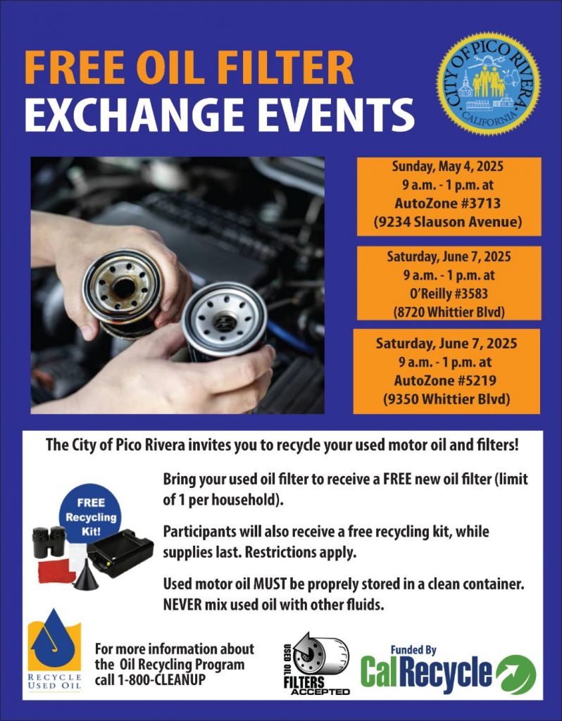 Free Oil Filter Exchange Events Flyer