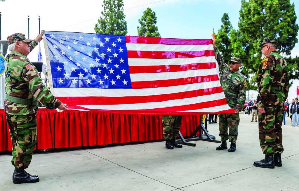 Memorial Day Ceremony at Veterans Monument 2 Memorial Day flag folding